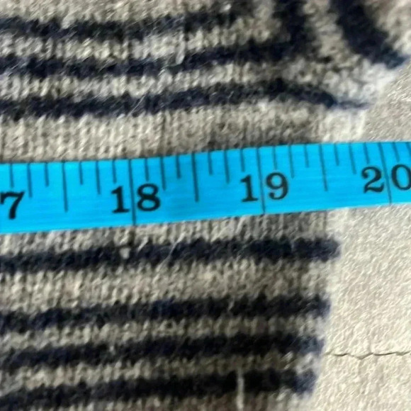 [M] Horny Toad Boiled Wool Blend Heartfelt Stripe  Button sweater grey blue - Picture 5 of 8